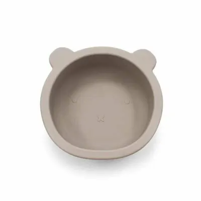 Castron cu urechi de ursulet Bocioland, cu ventuze, silicon, fara BPA, 6-36 luni, Dark Beige