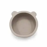Castron cu urechi de ursulet Bocioland, cu ventuze, silicon, fara BPA, 6-36 luni, Dark Beige