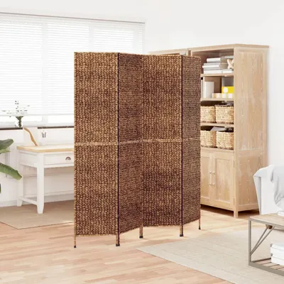 Gossi paravan de camera cu 4 panouri maro, 163x180 cm, zambila de apa