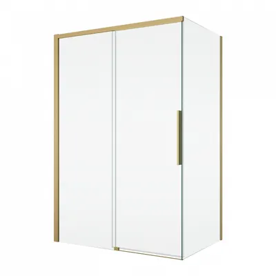Cabina dus auriu periat 140x80 cm cu usa culisanta, grosime sticla 8 mm, tratament anticalcar, Ronal Oriana