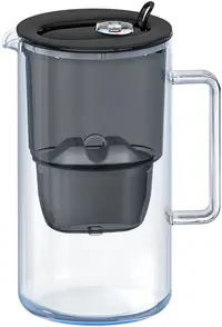 Cană filtrantă Aquaphor - Glass, 2.5 l, sticlă, negru