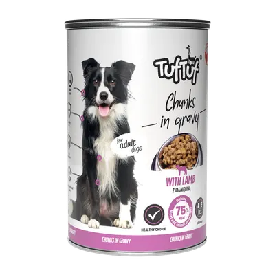 TUF TUF DOG -Hrana umeda CHUNKS cu MIEL- conserva 1250g