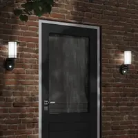 Gossi lampa exterioara de perete cu senzor, negru, otel inoxidabil
