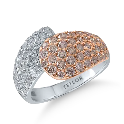 Inel din aur alb-roz cu diamante roz de 1.53ct