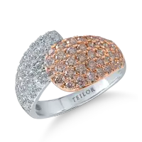 Inel din aur alb-roz cu diamante roz de 1.53ct