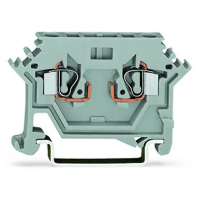 2-conductor carrier terminal block; for DIN-rail 35 x 15 and 35 x 7.5; 2.5 mm²; CAGE CLAMP®; 2,50 mm²; gray