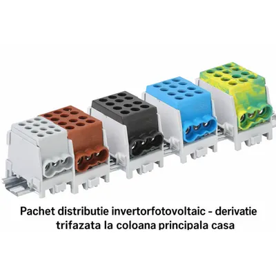 Pachet conexiune trifazata invertor fotovoltaic la coloana principala a casei