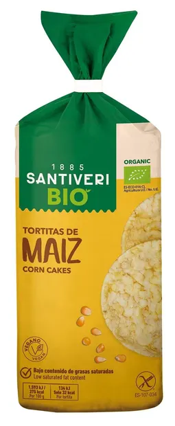 Bio biscuiți din porumb 100%, 130 g, Santiveri