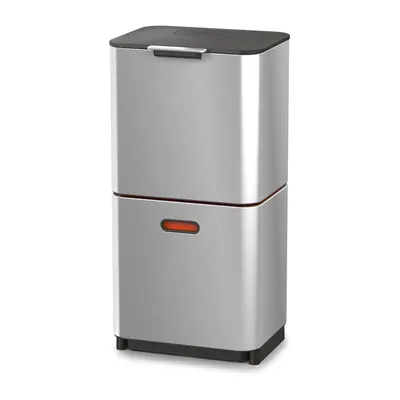 Coș de gunoi argintiu de reciclat din oțel 60 l Totem Max – Joseph Joseph
