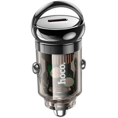 Adaptor Auto Hoco Z53, Port Type-C, Incarcare rapida PD30W, Semi-transparent, Negru Engros