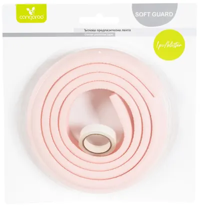 Bandă de protecție pentru colțuri Cangaroo - Soft Guard, Pink, 2 m