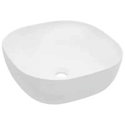 vidaXL Chiuvetă de baie, alb, 42,5x42,5x14,5 cm, ceramică