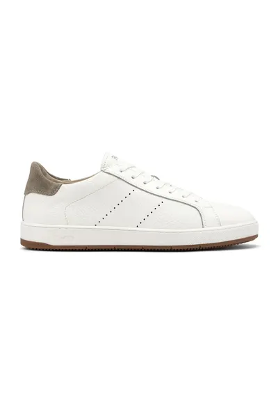 Pantofi sport din piele cu detalii perforate Clement - Alb optic/Grej