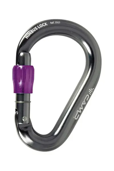 Karabinek wspinaczkowy Nimbus Lock - Gun Metal - Fuchsia