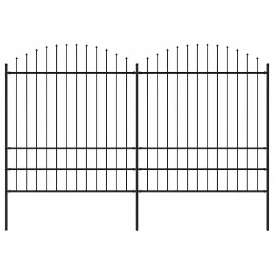 vidaXL Gard de grădină cu vârf tip suliță din oțel, 337x200 cm, negru