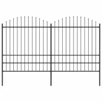 vidaXL Gard de grădină cu vârf tip suliță din oțel, 337x200 cm, negru