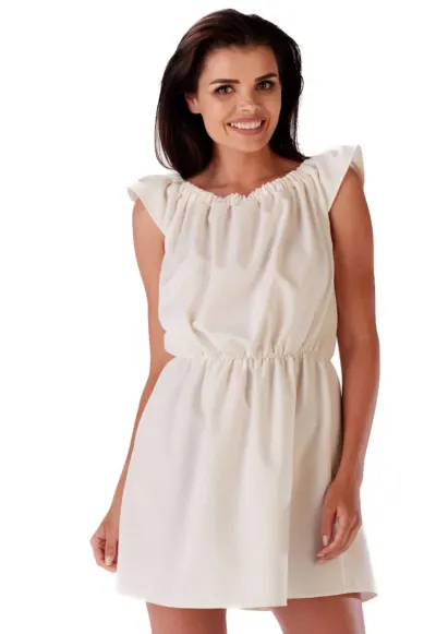 Infinite You Rochie mini dama Igrailte M136 ecru - Bej