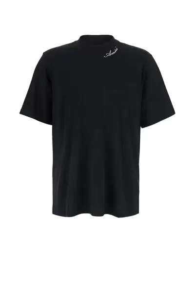 Tricou barbati - Cotton logo-embroidered - Negru