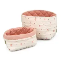 Coșuri de jucării pentru copii roz/crem 2 buc. din material textil ø 24x17 cm Bows – Cam Cam Copenhagen