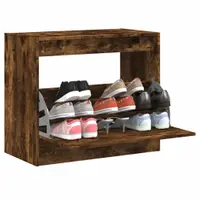 Gossi pantofar, stejar fumuriu, 80x42x69 cm, lemn compozit