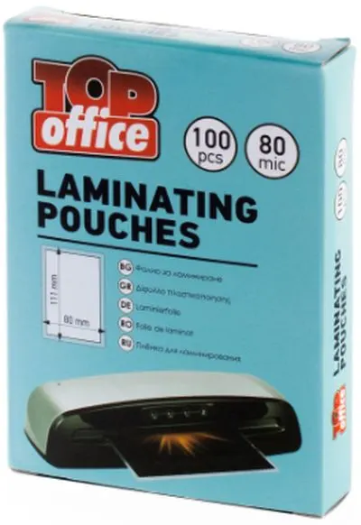 Folie de laminare Top Office - 80 x 111 mm, 80 μm, 100 buc