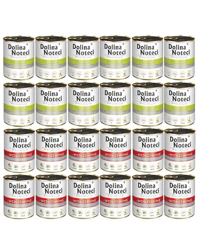 DOLINA NOTECI Mix conserve cu vită și gâscă Premium 24x800 g pentru câini