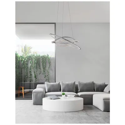 Lampa suspendata LIVORNO Crom Aluminiu & Acrylic Adjustable LED 55 Wat 230 Volt 3900Lm 3000K IP20