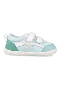 Pantofi sport cu velcro si garnituri din material sintetic - Alb/Verde/Albastru pastel