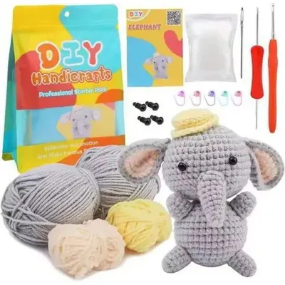 Trusă de croșetat MagicArt - Pui de elefant