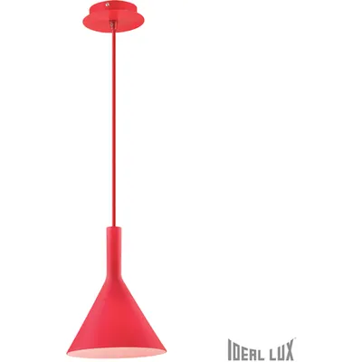Pendul Cocktail, 1 bec, dulie E14, D:200mm, H:320/1250mm, Rosu