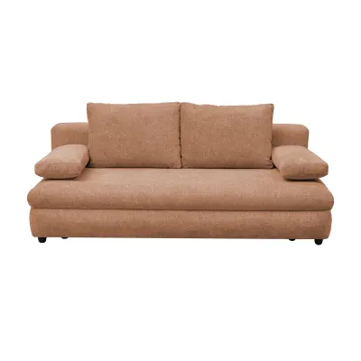 Canapea extensibila OLIMP, 3 locuri, cu arcuri si lada depozitare, caramiziu, 203x100x85 cm