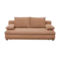 Canapea extensibila OLIMP, 3 locuri, cu arcuri si lada depozitare, caramiziu, 203x100x85 cm