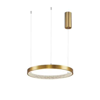 Lampa suspendata PRESTON Antique Auriu Brass Aluminiu & Acrylic LED 25 Wat 230 Volt 1800Lm 3000K IP20