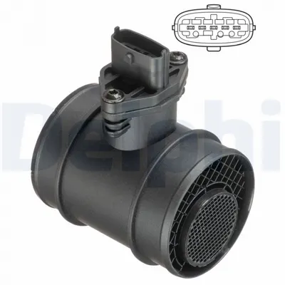 Senzor debitmetru (5 pin, modul) potrivit HYUNDAI H-1 TRAVEL, SANTA FE I, TRAJET, TUCSON, TUCSON SUV; KIA SPORTAGE II 2.0D 2.5D 04.01