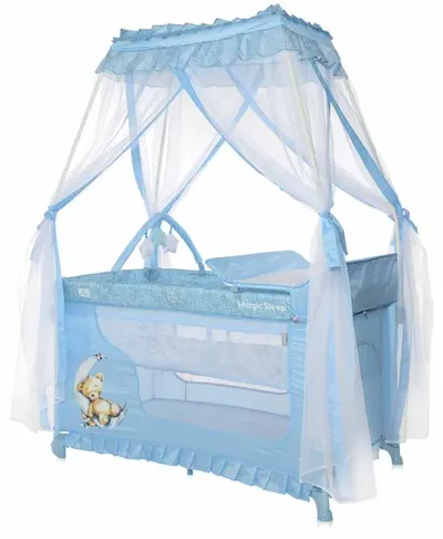 Pătuț pentru bebeluși Lorelli - Magic sleep, Sleeping bear, Blue moon