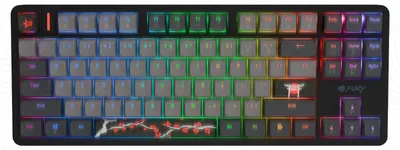 Tastatură gaming Fury – Kanabo K6, switch-uri magnetice Gateron Orange, RGB, negru/gri