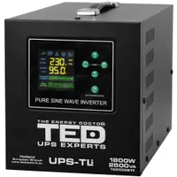 UPS pentru centrala termica (pe lemne / gaz) TED Electric 2500VA/1800W TED006813, unda sinusoida pura, borne externe 24v, suporta acumulatori Litiu/Pb