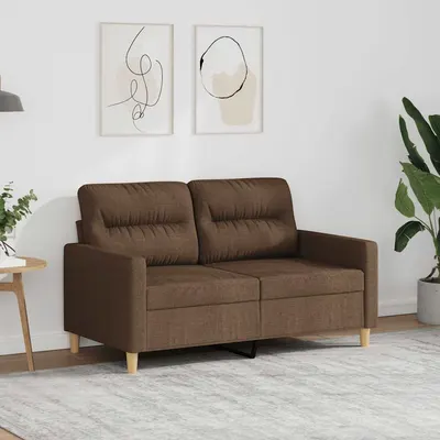 vidaXL Canapea cu 2 locuri, maro, 120 cm, material textil