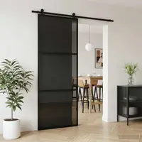 vidaXL Ușă glisantă 76 x 205 cm Sticlă Temperată și Aluminiu