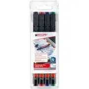 Marker permanent Edding 140 S, set 4 bucati, corp din plastic, varf rotund, 0. 3 mm, culori asortate