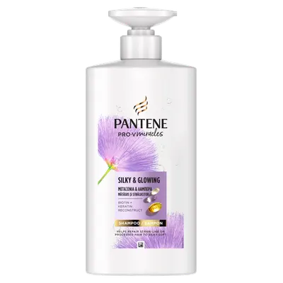 Sampon pentru par uscat tratat sau decolorat Silky & Glowing, 500ml, Pantene