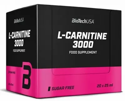L-Carnitină 3000, lămâie, 20 shot-uri x 25 ml, BioTech USA