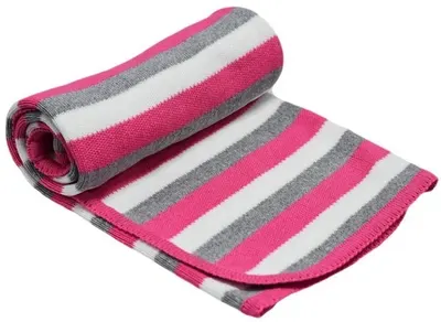 Pătură pentru copii EKO - dungi, fucsia