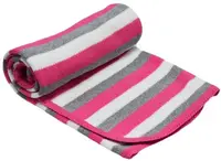Pătură pentru copii EKO - dungi, fucsia