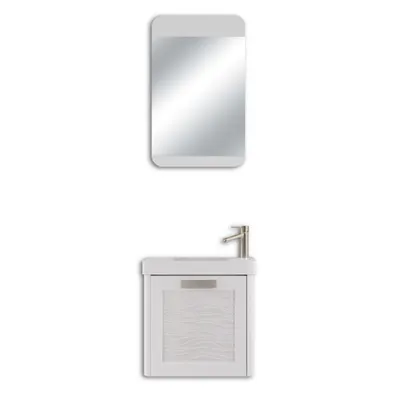 Set mobilier baie Gursu 049 suspendat 3 piese alb 50 cm