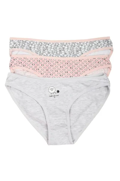 Chiloti clasici cu imprimeu With Love, set 3 buc (Marime chilot: S)