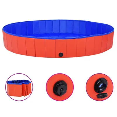 vidaXL Piscină pentru câini pliabilă, roșu, 200 x 30 cm, PVC