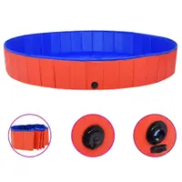 vidaXL Piscină pentru câini pliabilă, roșu, 200 x 30 cm, PVC