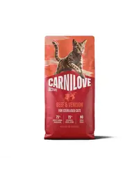 Hrană pisici sterilizate CARNILOVE Active Cat Beef and Venison Sterilised 6 kg vită și vânat