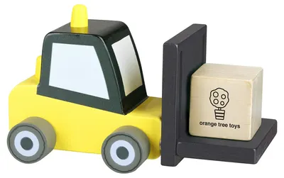 Jucărie din lemn Orange Tree Toys - Motostivuitor, galben